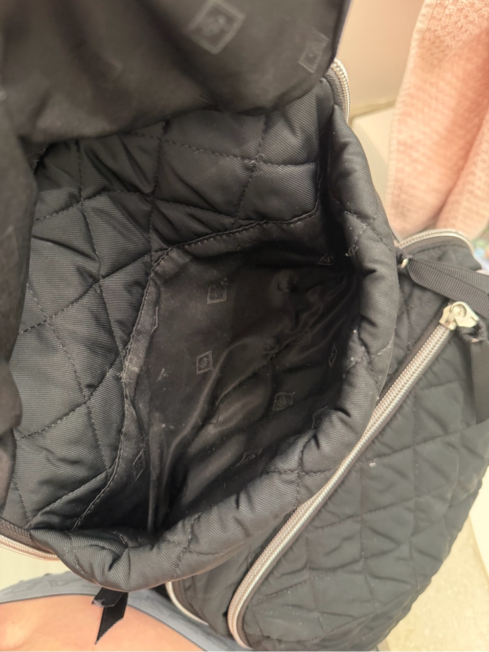 Quilted Black Vera Bradley diaper Backpack - Picture 3 of 12